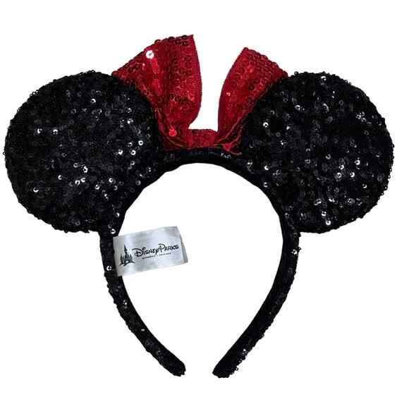 Disney Minnie Mouse Classic Sequin Red Bow Ears Headband main image 4